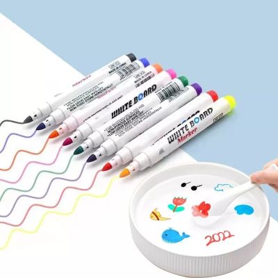 hot！【DT】 8/12 Colors Magical Painting Floating Doodle Pens Kids Early Education Whiteboard Markers