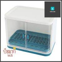 ชั้นคว่ำจานพลาสติก1ชั้นฝาใส ฟ้า/ขาว KECHPLASTIC DISH DRAINER WITH COVER KECH 19110602 **สินค้าแนะนำ**