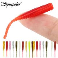 hot！【DT】 Spinpoler Soft Plastic Fishing Lures 40mm/0.3g Worms Silicone Artificial Bait Panfish Crappie Perch 100pcs/Pack