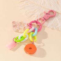 【LZ】▥  Cute Fun Donuts Pendant Car Keychain Chaveiro personalizado Frosted Bear Bag Pingentes Acessórios para Maiden Girl BagsTH