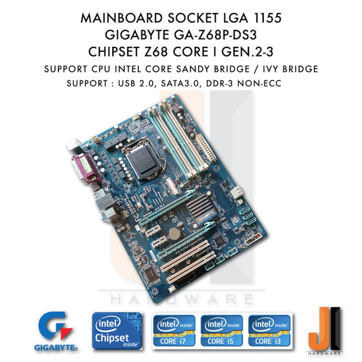 mainboard-gigabyte-ga-z68p-ds3-lga1155-support-intel-core-i-gen-2-and-gen-3-มือสอง