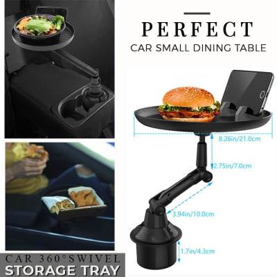 Car 360°Swivel Storage Tray Car Food Tray Folding Dining Table Drink Holder Car Pallet Water Car Cup Holder For BMW Tesla