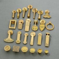 ﹉₪▩ Solid Brass Cabinet Door Handle Light Luxury Chinses Kitchen Drawer Knobs Bedroom Wardrobe Dresser Shoe Cabinet Furniture Handle