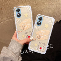 ปลอกอ่อนสำหรับ OPPO A38 4G 2023 เคส Phone Case ฝาหลังโทรศัพท์ลายการ์ตูนเคสโทรศัพท์โปร่งใสหมีกันตก