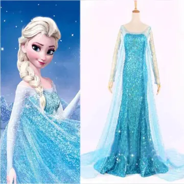 Frozen Elsa Princess Long Dress Sequin Mesh Elsa Costume Adult Snow Queen  Costume Party Dress Halloween Carnival Cosplay Costume | Fruugo AE