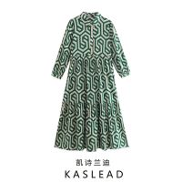 KASLEAD new womens European and American wind long geometric pattern print dress 2183049 500 ❤