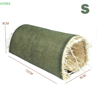 ?【Lowest price】HOMA กระต่าย Hideaway ของเล่นสัตว์หญ้าฟางกระต่ายอุโมงค์ของเล่น Breathable Guinea Pig