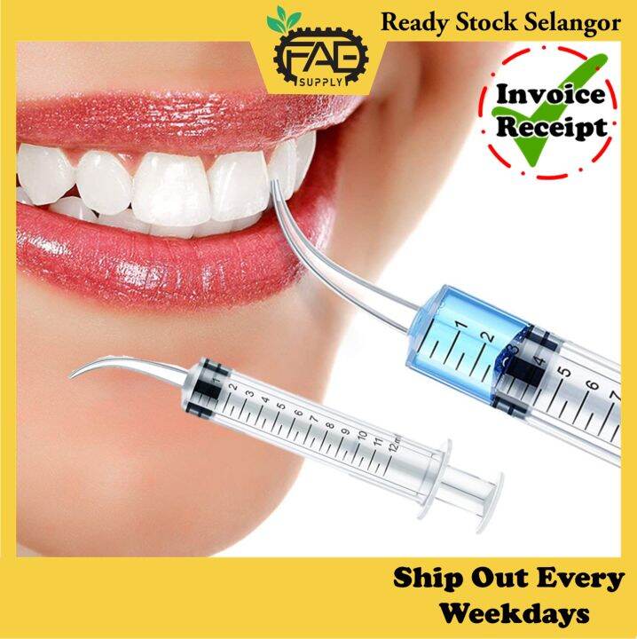 syringe picagari curved tip dental irrigation 12mL dental flush dental