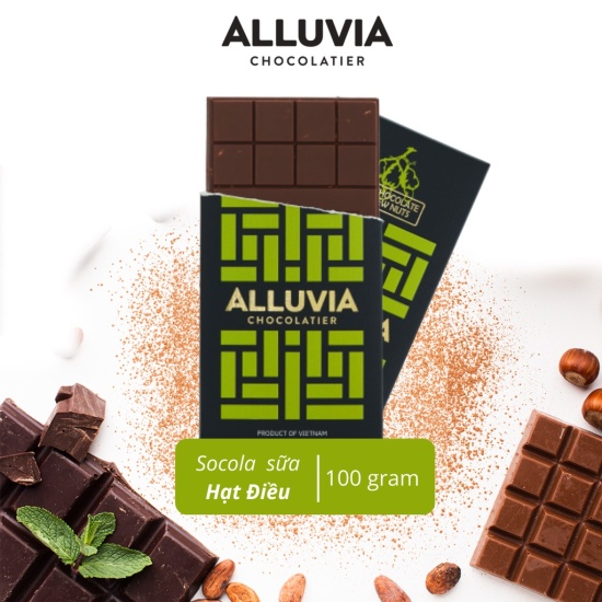 Socola nguyên chất sữa hạt điều ngọt ngào alluvia chocolate - ảnh sản phẩm 1