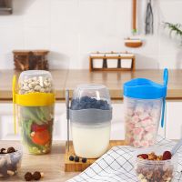 Holiday Discounts 1L Portable Breakfast Oatmeal Cereal Nut Yogurt Salad Cup Container With Fork Sauce Cup Lid Bento Food Bowl Kitchen Lh Box