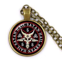 【DT】hot！ Pendant Necklaces Goat Glass Sweater Chain Jewelry Satanism Gothic Collier