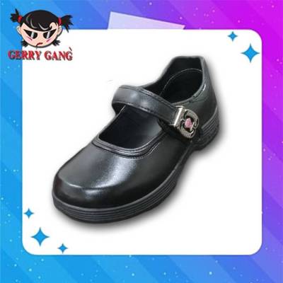 Gerry Gang รองเท้านักเรียนหญิง รองเท้าหนังดำรุ่นใหม่ร็อกเก็ตรูปเพชร รุ่น F-666