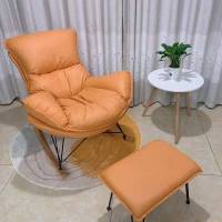 เก้าอี้โยกพร้อมสตูล Lazy Leisure Recliner Home Light Luxury Rocking Chair Living Room Nap Balcony Single Sofa Chair