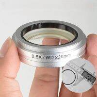 Silver 0.5X Stereo Microscope Auxiliary Objective Lens WD220 Barlow Lens With 55mm Mounting Thread