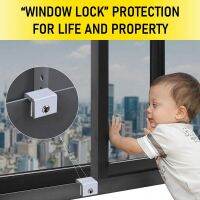 8 Sets Sliding Windows Locks Security with Key Window Locks Aluminum for Vertical &amp; Horizontal Sliding Windows Doors