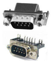 DB9 D-Sub Connector Right Angle 9Pins , Male