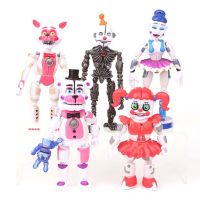 QNAVX ลดน้ำหนัก FNAF ฝันร้าย 5 ชิ้น/เซ็ต ของเล่นฟิกเกอร์ เฟรดดี้แบร์ กระต่าย บอนนี่ อุปกรณ์ตกแต่งรถยนต์ Five Nights at Freddyand#39;s แอ็คชั่นฟิกเกอร์ โมเดลสะสม หุ่นจำลอง