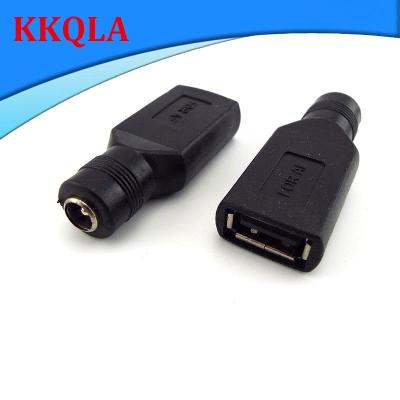 QKKQLA 5V USB Female Jack to Round Head Hole 5.5 x 2.1mm Female Jack DC Power Interface Conversion Charger Adapter Connector