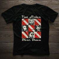 [S-5XL]เสื้อยืด พิมพ์ลายอัลบั้ม David Lee Roth Eddie Van Halen Diver Down สีดํา  959A