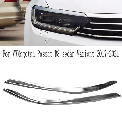 2Piece Car Front Headlight Eyebrow Cover Bright Strip for VW Magotan Passat B8 Sedan Variant 2017-2021 Replacement Accessories