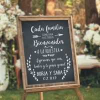 【hot】◆⊕♝  Custom History Vinyl Decals Wedding Décor Names Date Welcone Sticker Spanish Pattern AZ936