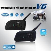 【LZ】◈❃❇  V6 PRO Bluetooth Wireless Motorcycle Helmet Headset interfone à prova dágua comunicador para 6 pilotos 1200M Distância BT Interphone