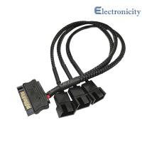 SATA 1ถึง3 4 5-Pin สายไฟ12V พัดลมคอมพิวเตอร์พัดลม Splitter ตัวแปลงฮับ