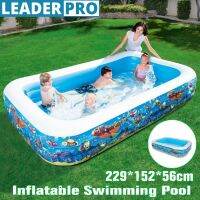 Portable Inflatable Swimming Pool Outdoor Childrens Bathing Pool Indoor Inflatable Paddling Pool Summer 229x152x56cm