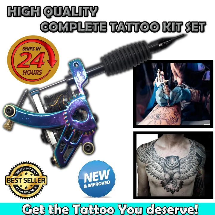 Best Selling Complete Professional Tattoo Kit 2 Tattoo Machine With 40  Color Inks Tattoo Machine Equipment Set Tattoo Set | Lazada PH