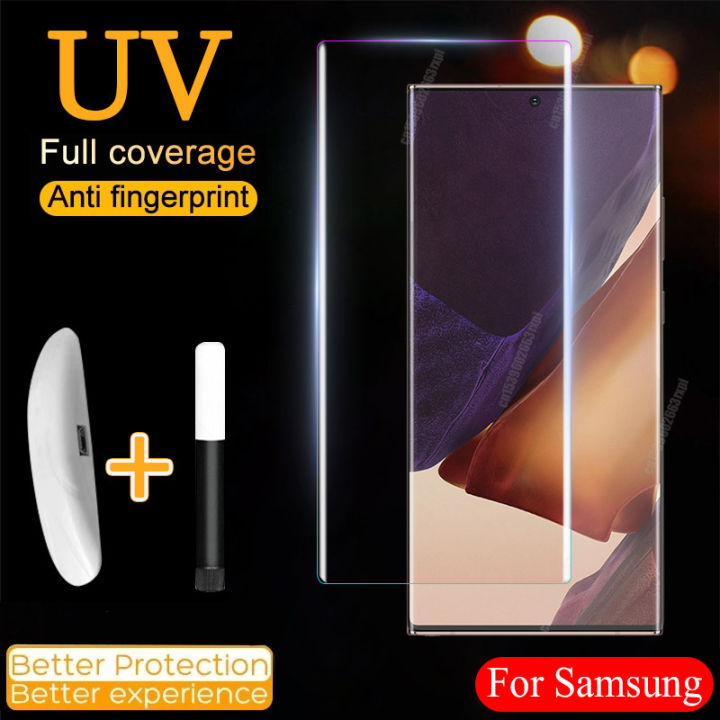 Uv Tempered Glass For Samsung Galaxy S23 S22 Ultra 5g Liquid Full Glue