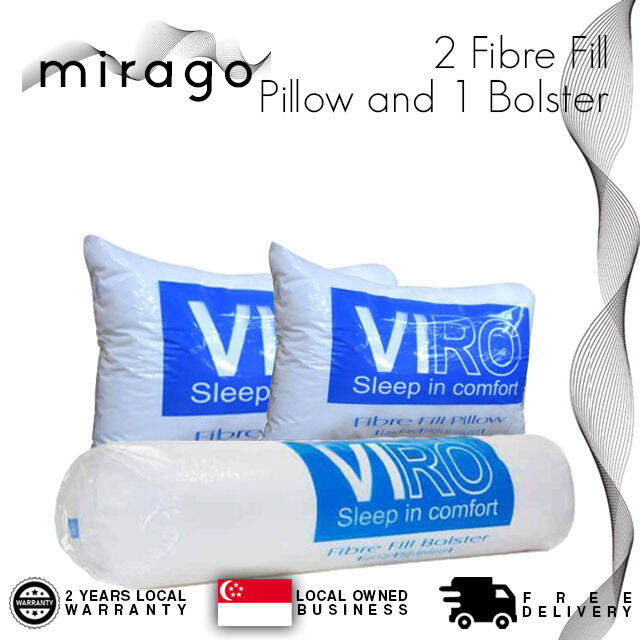 VIRO Soft Fibre Fill Pillows and Bolster Bundle Lazada Singapore