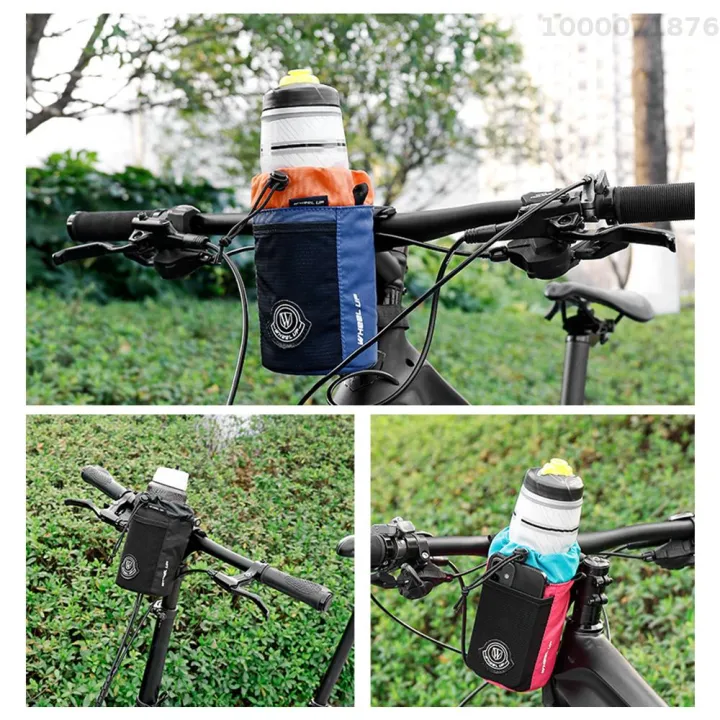 ขายดี-ถุงใส่ขวดน้ำจักรยานกระเป๋าเก็บของที่จับเครื่องดื่มแฮนด์จักรยานกระเป๋าหน้าจักรยาน-pannier