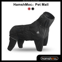 HamshMoc Windproof Dog Rain Jacket เสื้อกันฝนสุนัขกันน้ำ Soft Dog Rain Poncho Full Body 4ขาน้ำหนักเบาพร้อม Leash Hole แถบสะท้อนแสงสำหรับสุนัข