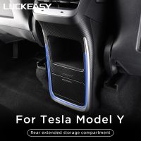 For Tesla Model Y 2023 Car Accessories 12V Car Refrigerator Refrigerated Style Storage Box Rear Middle Organizer Storage Box