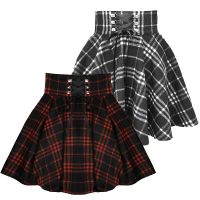 [COD] Cross-border Spring and Ladies Dark Waist Pleated Skirt Short Europe America