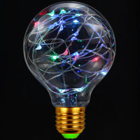 TIANFAN Led Bulbs Vintage Style Edison Bulb G80 Globe 3W Copper Wire Firework 220240V E27 RGB Multi Color Flash Light Bulbs