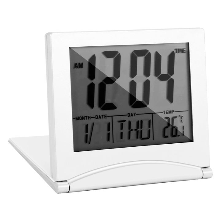 Mini Travel Alarm Clock, Digital LCD Display Desk Foldable Clocks With ...