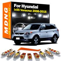 MDNG ชุดไฟโดมการส่งข้อมูลแบบติดต่อกันนำตกแต่งภายในแผนที่14ชิ้นสำหรับ Hyundai Ix55 Veracruz 2006-2011 2012 2013 2014 2015รถไม่มีข้อผิดพลาดหลอดไฟ LED