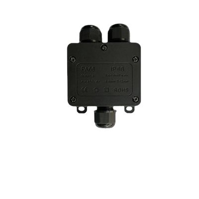 New Product IP68 Outdoor Waterproof Jtion Box – Black,  3 Way Mini Connector Box With PC Plastic And Terminal, Designed For Buried Wires