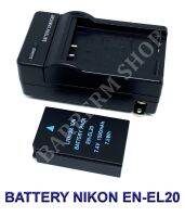 (Saving Set 1+1) EN-EL20  ENEL20 Camera Battery And Charger for Nikon แบตเตอรี่และที่ชาร์จสำหรับกล้องนิค้อน For Nikon 1 AW1,Nikon 1 J1,Nikon 1 J2,Nikon 1 J3,Nikon 1 S1,Nikon COOLPIX A BY BARRERM SHOP