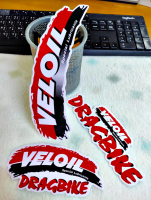 สติกเกอร์ VELOIL DRAGBIKE สติกเกอร์ติดแต่งซิ่ง ตกแต่งรถยนต์ 1 ชุด 3 ชิ้น