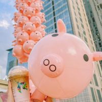 Cute Pig Handheld Aluminum Foil Balloon Birthday Party Decoration Kids Toys Hammer Wedding Decoration Adhesives Tape