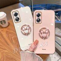 เคสโทรศัพท์สำหรับ OPPO A58 A78 4G เคสนิ่มน่ารักสีชมพูม่วงกับห่วงจับหมีฝาหลังป้องกันทุกแพ็คสำหรับเคส OPPOA58