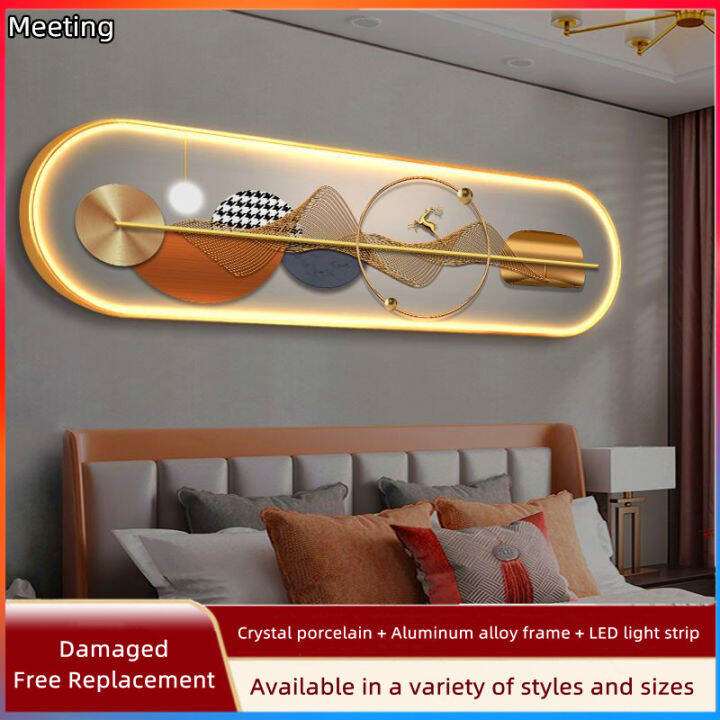 [MEETING] Crystal LED Light Wall Painting Bedside Simple Large Size