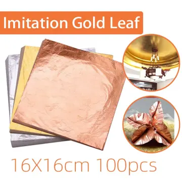 16 X 16 Cm 100 Sheets Imitation Gold Leaf Foil Sheets Gilding