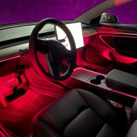 ใหม่ Tesla รุ่น3 Y ภายใน RGB Neon Ambient ไฟรถคอนโซลกลาง Dashboard Foot-Well Lighting APP ควบคุม LED Strip Light