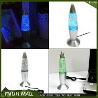 【ลดกระหน่ำ】 Rocket Multi Color Changing Lava Room Indoor Night Lamp RGB LED Glitter USB Light Night Lighting