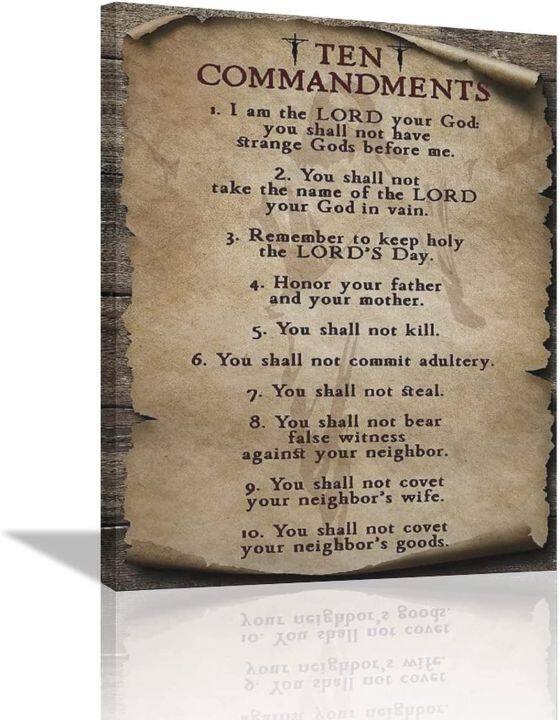 10 Commandments Wall Art Vintage Ten Commandments Wall Decor God Bible