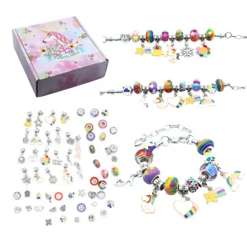 Jewelry Making Kit Charm Bracelet Necklace Present Alloy Beads Set