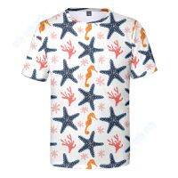 Lovely Sea Animals Starfish Print Casual Short Sleeve T-Shirt For Men/Teens